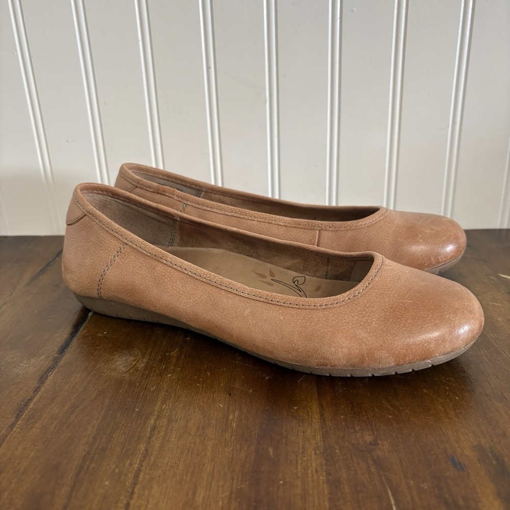 Taos Rascal Caramel Brown Leather Ballet Flats Slip On Comfort Size 8 RAS-13715 - Picture 2 of 9